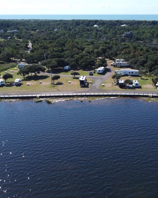 Aerial view of Frisco Woods Campground